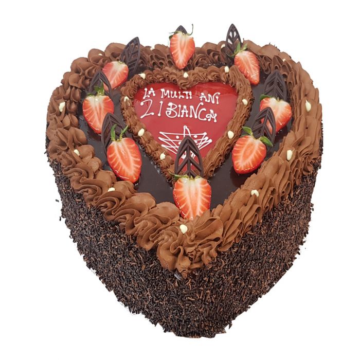 Chocolate heart shape cake (design 6) – Divine