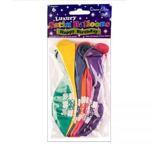 6pk 11" | Luxury Satin Balloons Happy Birthday
