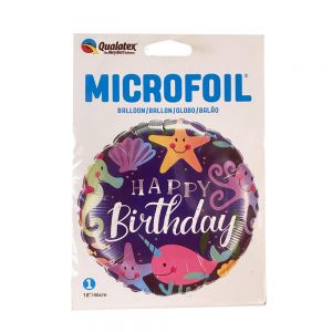 1x 18″ Happy Birthday Microfoil Balloon