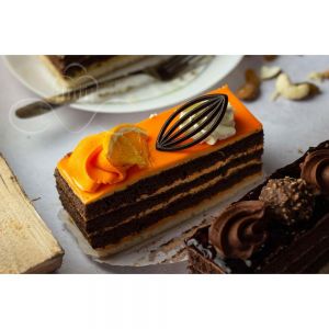 Orange cake slice