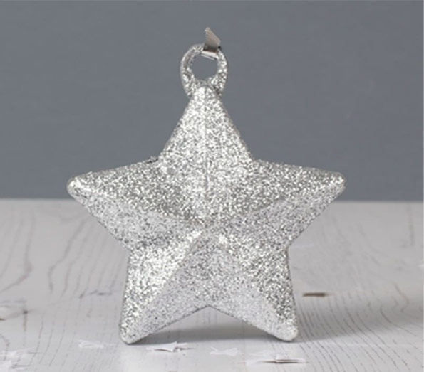 star-weight Silver Glitter Star Balloon Weight - Image 1